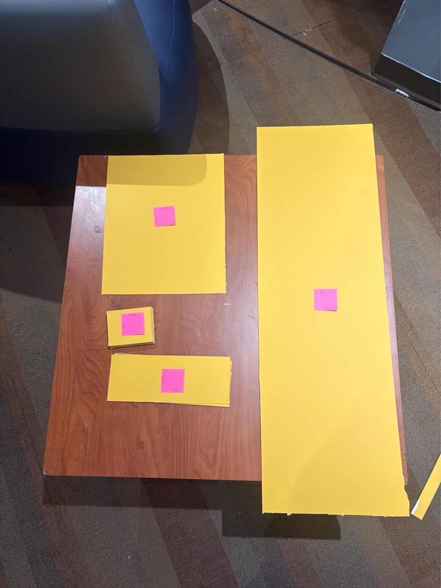 Material cut layout for bridge pieces