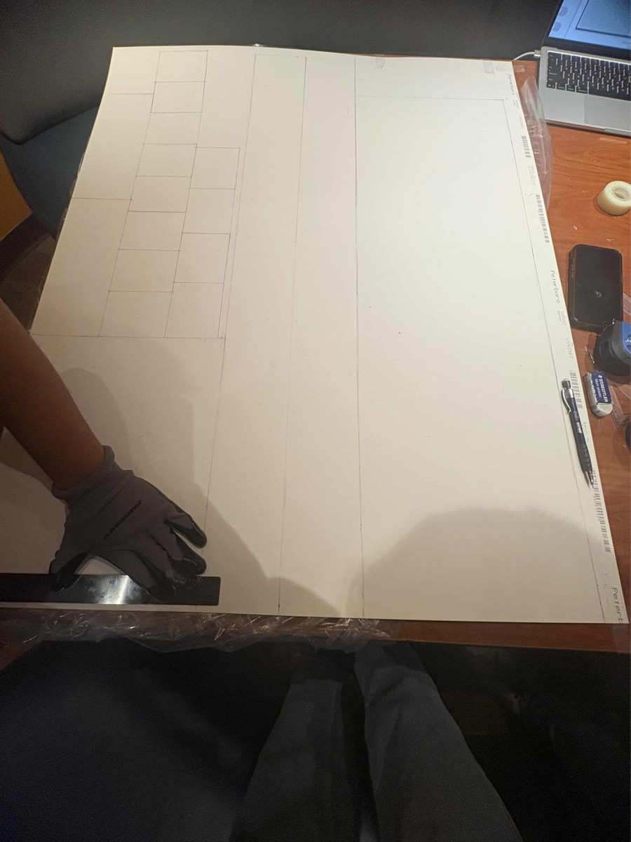 Marked sheet layout for bridge fabrication