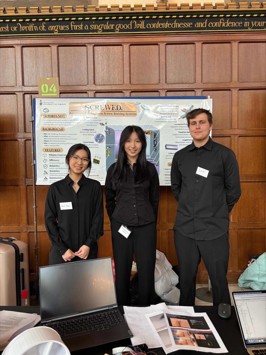 Praxis II team presenting their screw sorting poster
